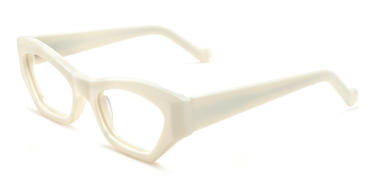 Cream White Sileidy Glasses - Rectangle Glasses
