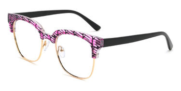 Gold Pink Tortoiseshell Percey Glasses - Square Glasses