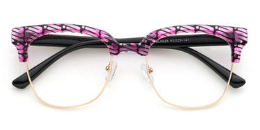Gold Pink Tortoiseshell Percey Glasses - Square Glasses
