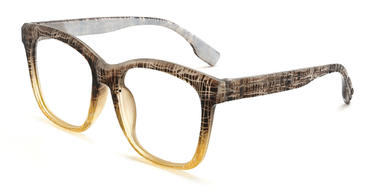 Brown Yellow Eleni Glasses - Square Glasses