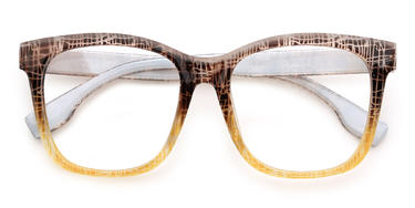 Brown Yellow Eleni Glasses - Square Glasses