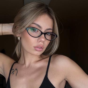 Black Vickie Glasses - Oval Glasses